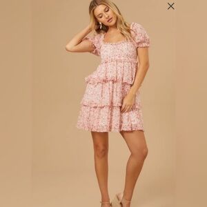 Altar'd State Pink Floral Mini Dress